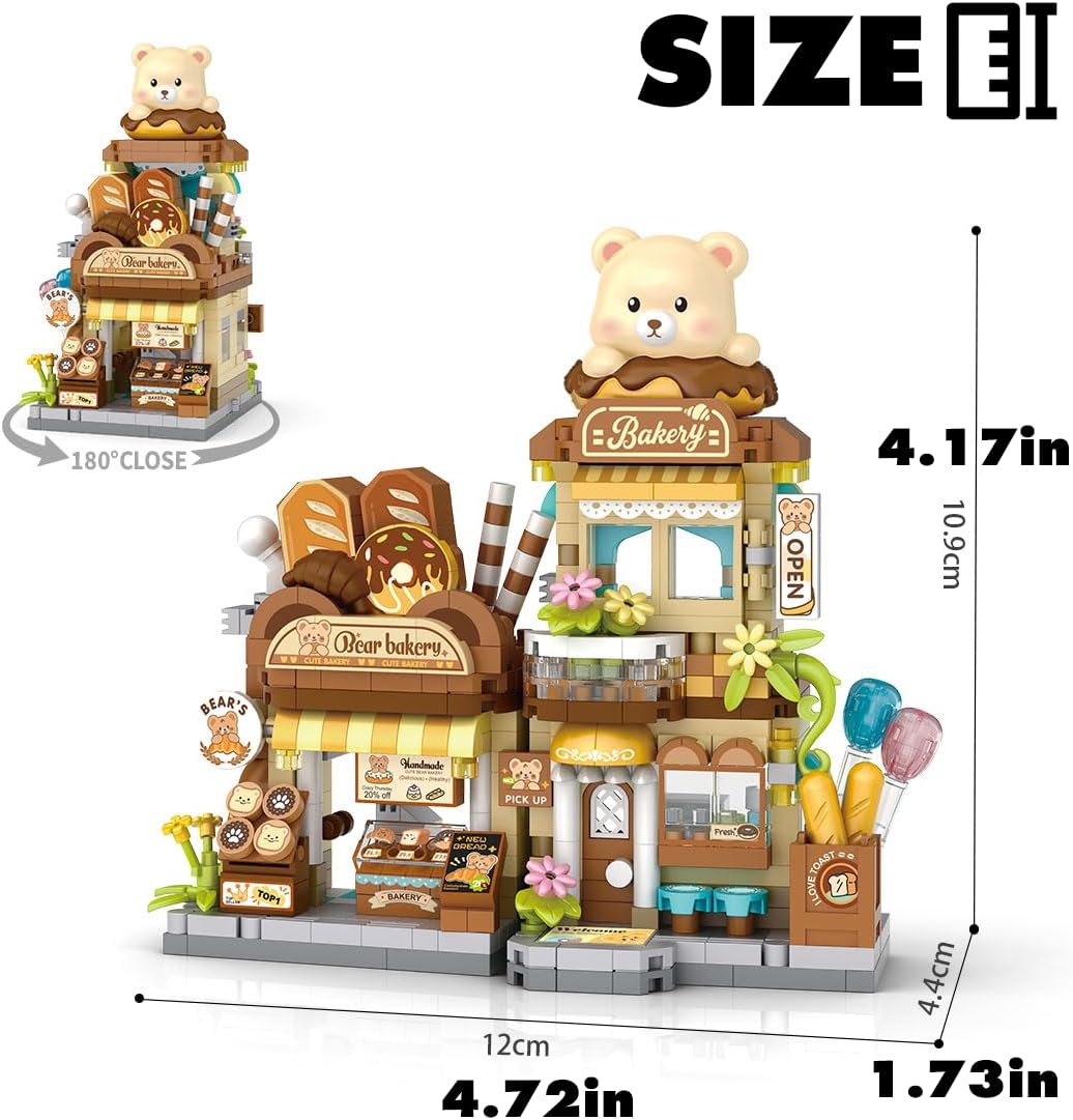 Bear Cub’s Bakery Mini Micro Building Blocks Toy Set
