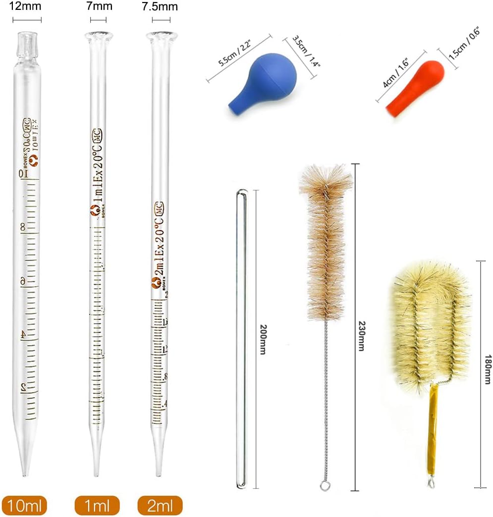 Glass Beakers Cylinder Pipettes Lab Glassware Set 18 Pieces | 5 Beakers 50/100/250/500/1000ml, 4 Graduated Cylinders
