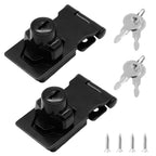 2 Pcs Keyed Hasp Locks, 2.5 Inch, Black Safety Hasp with Lock