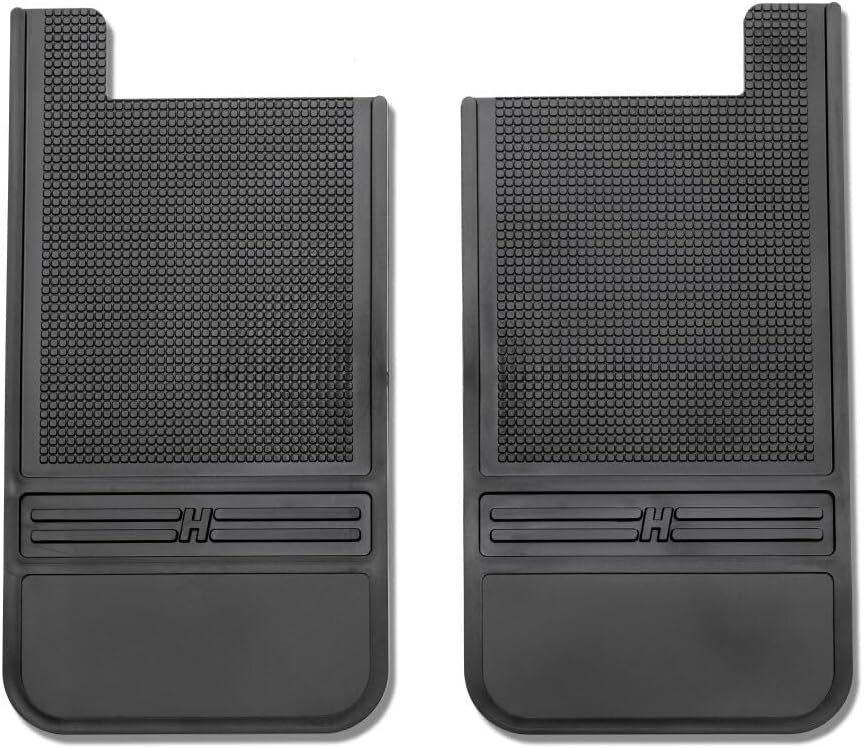 Universal Muddog Mud Flaps | Rubber Rear Mud Flaps - 12" w/o Weight - Black | 55100, 12" X 22" (See Below for Vehicle