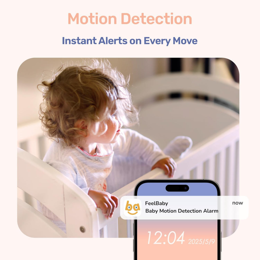 1080P WiFi Baby Monitor with 2 Cameras and Audio，4" IPS Display | 2.4GHz Wifi,Pan-Tilt-Zoom Camera,360° View, HD