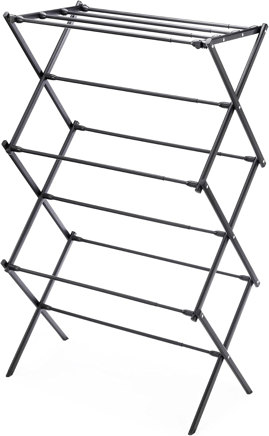 Foldable Clothes Drying Rack, Collapsible Laundry Drying Rack with X-Shaped Stable Frame, Rust-Resistant Metal Air