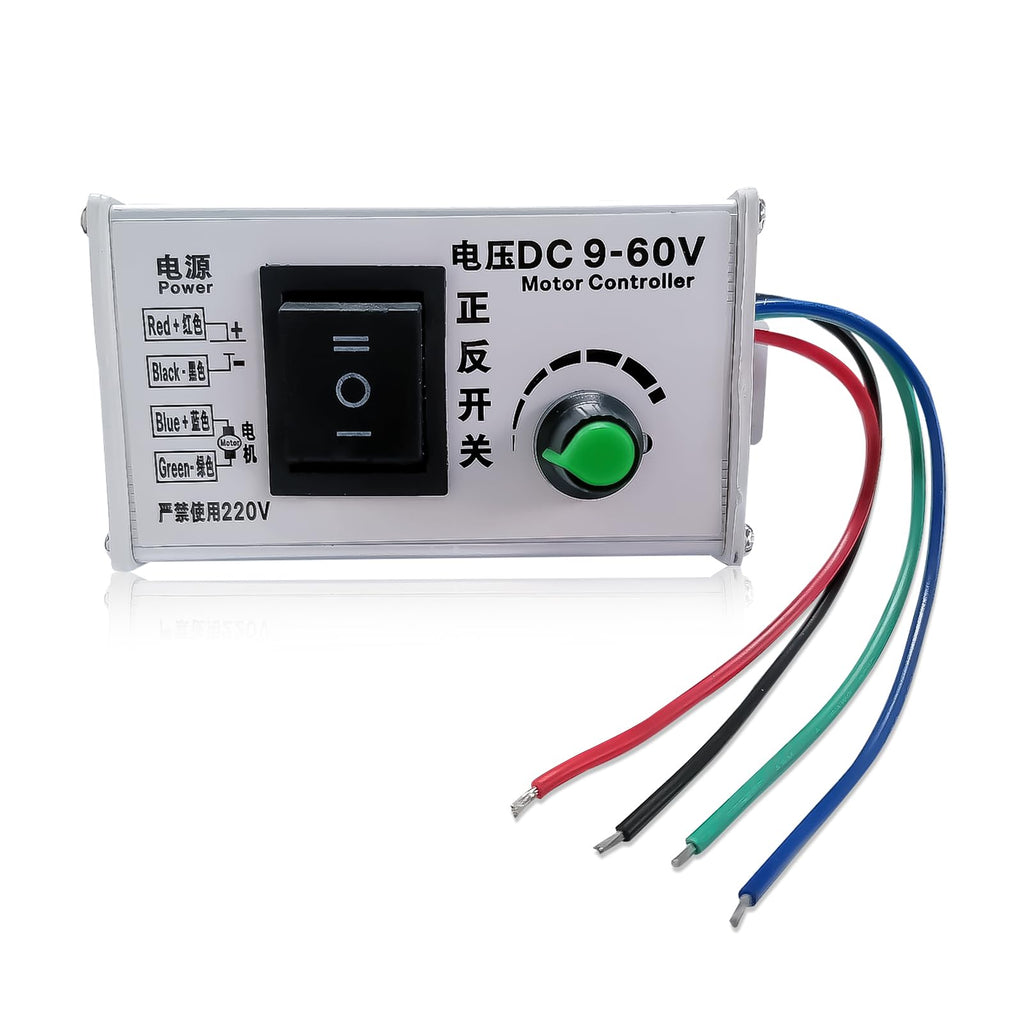 HUSETOO DC Motor Speed Controller, DC 9V - 60V Motor Pulse Width Modulator Regulator 20A 1000W Motor Variable Speed Controller, CW/CCW Switch Integration