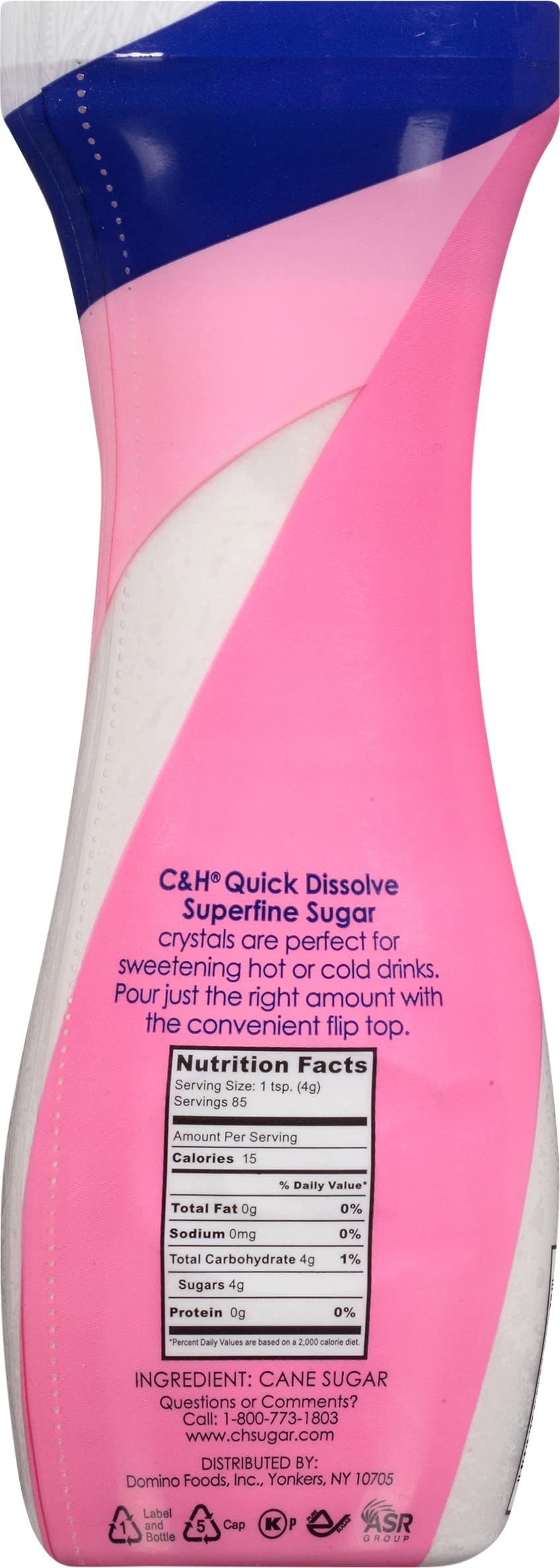 Superfine Sugar, 12 oz Flip Top Sugar Canister, 3 Pack