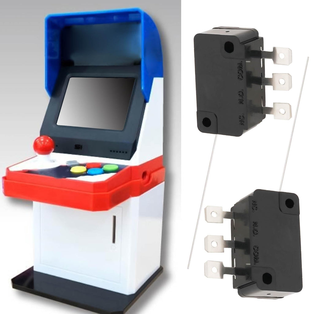 YINETTECH 6Pcs 125/250V AC 5A Micro Switch with 3Pin Switching Wire Micro Button Micro Switch Wire for Coin Acceptors Coin Tester Machines