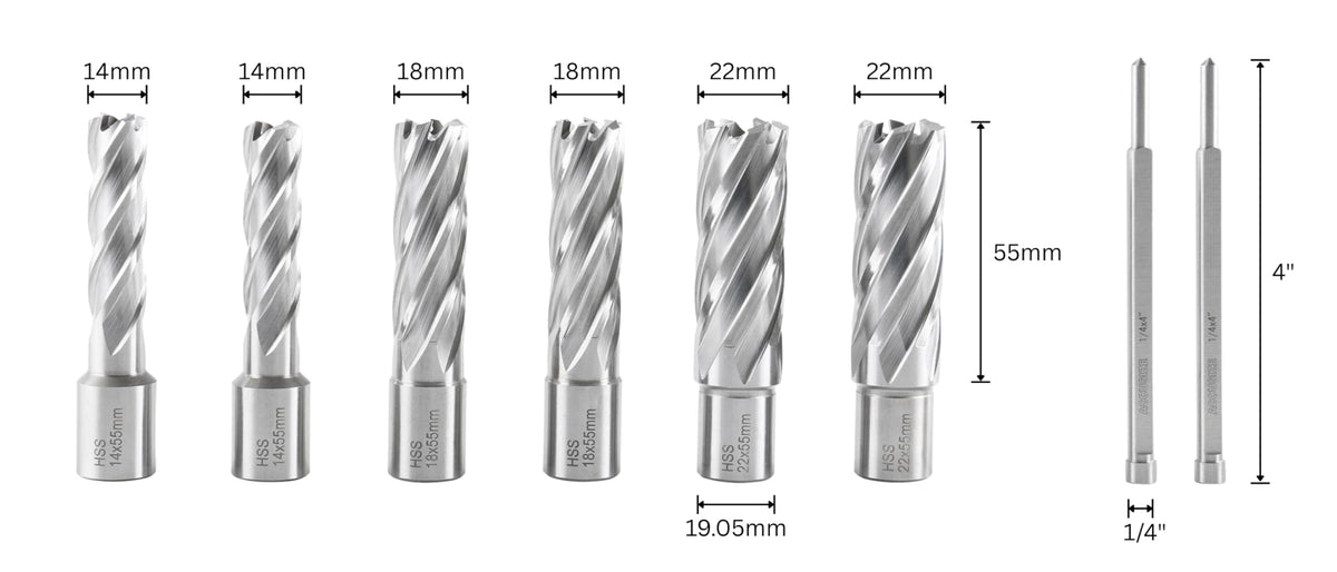 Accusize HSS Annular Cutter Set, 0519-0055