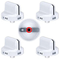 TURNEGOO Upgrade 316545007 Gas Stove Knobs，Cooktop Surface Burner Control Knobs White Replacements, Only Compatible with Frigidaire Gas Range/Oven/Stove Knobs (5 Pieces)