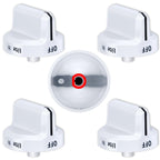TURNEGOO Upgrade 316545007 Gas Stove Knobs，Cooktop Surface Burner Control Knobs White Replacements, Only Compatible with Frigidaire Gas Range/Oven/Stove Knobs (5 Pieces)