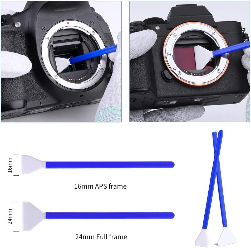 Professional Lens Cleaning Kit for DSLR & Mirrorless Cameras with APS-C/Full-Frame Sensor Cleaning Swabs/Lens