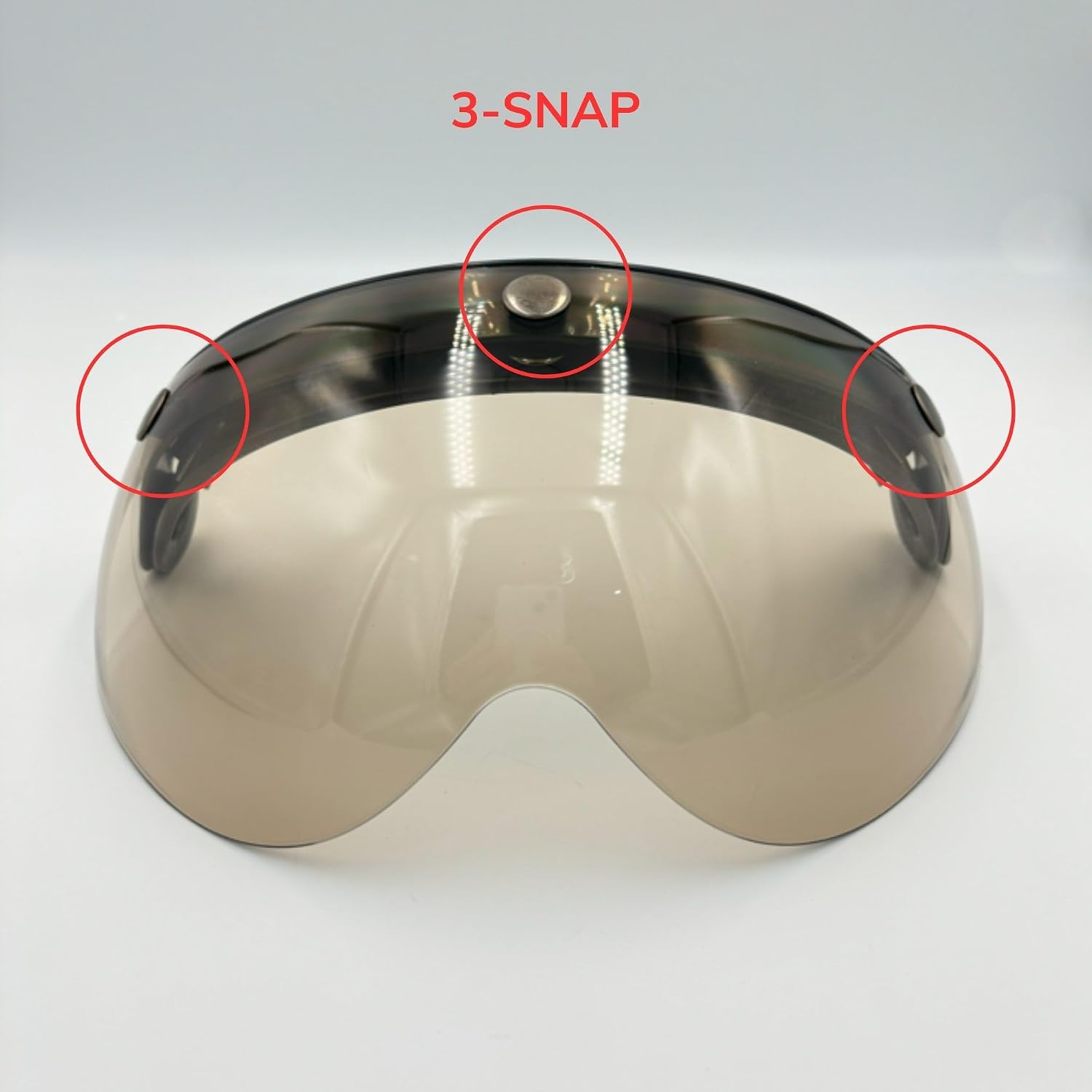 (1PCS) 3-Snap Removable Motorcycle Helmet Visor/Shied with Flip-Up Tinted Bubble Lens | Universal, Retro, Windproof &
