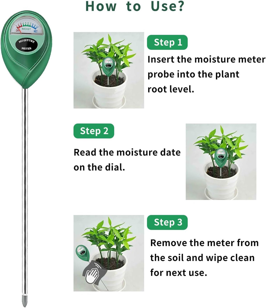 Soil Moisture Meter, Long Probe Soil Moisture Monitor for House Plants, Soil Hygrometer Moisture Sensor for Indoor &