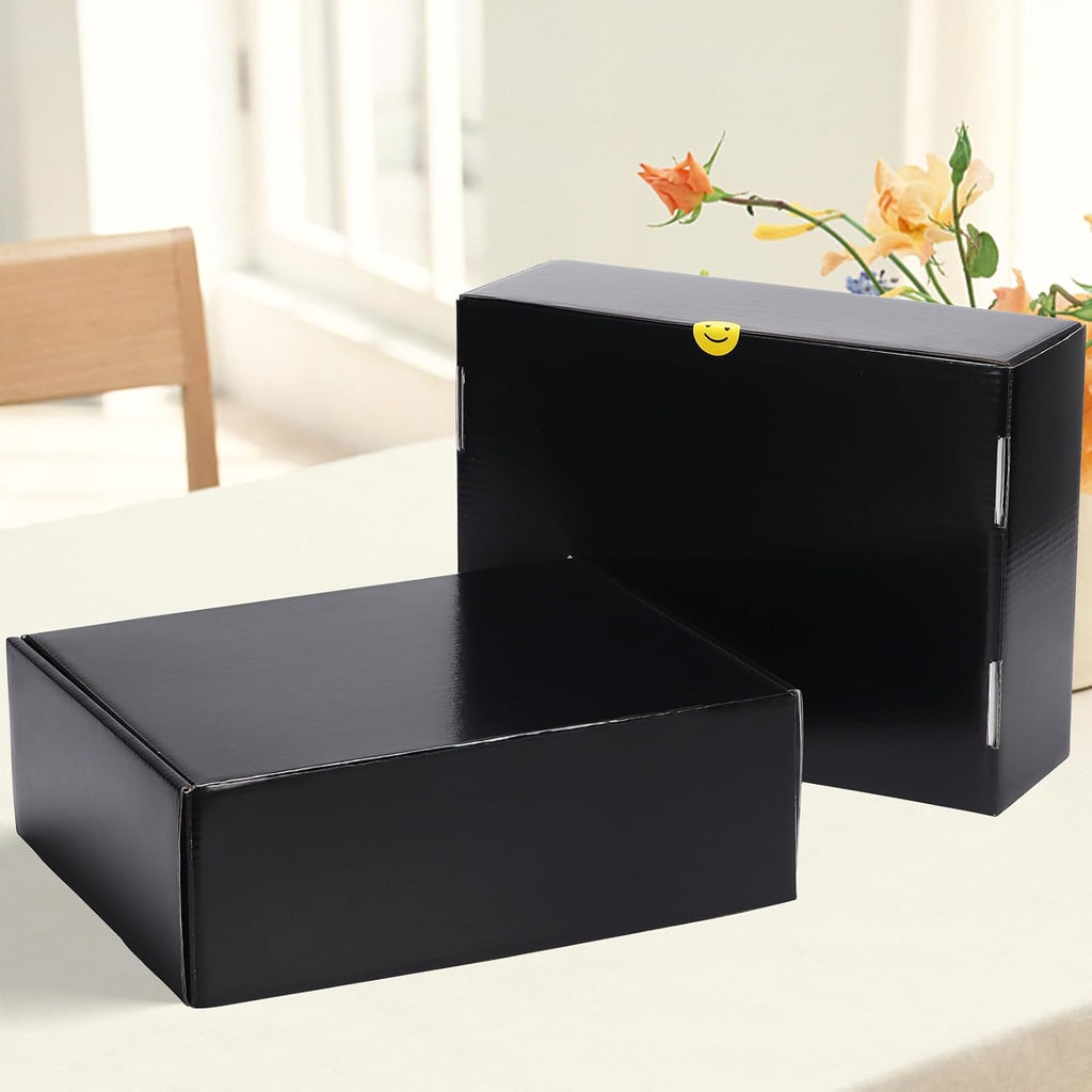 12x9x4 inches Shipping Boxes Set of 20, Black Medium Corrugated Cardboard Gift Mailer Box