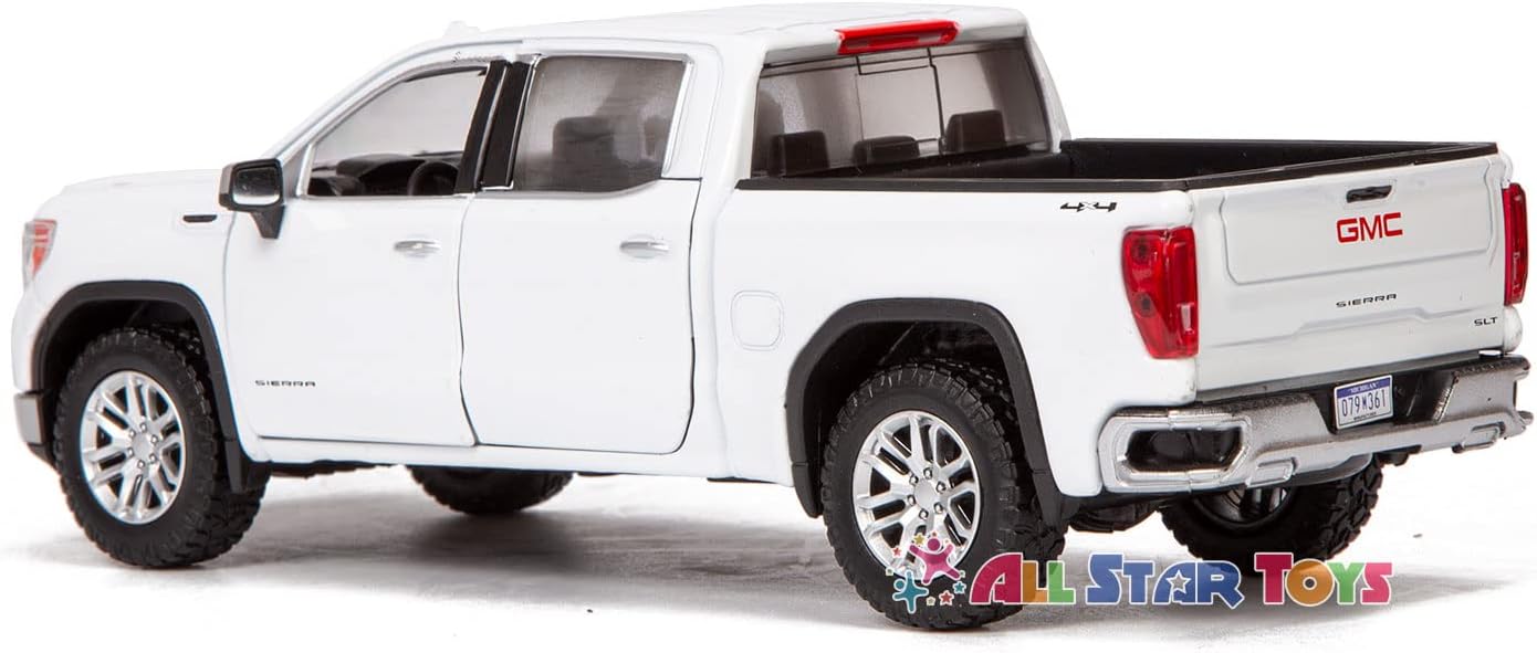 2019 GMC Sierra 1500 SLT Crew Cab 4x4 Pickup Truck with Sunroof White Timeless Legends Series 1/24-1/27 Diecast Model