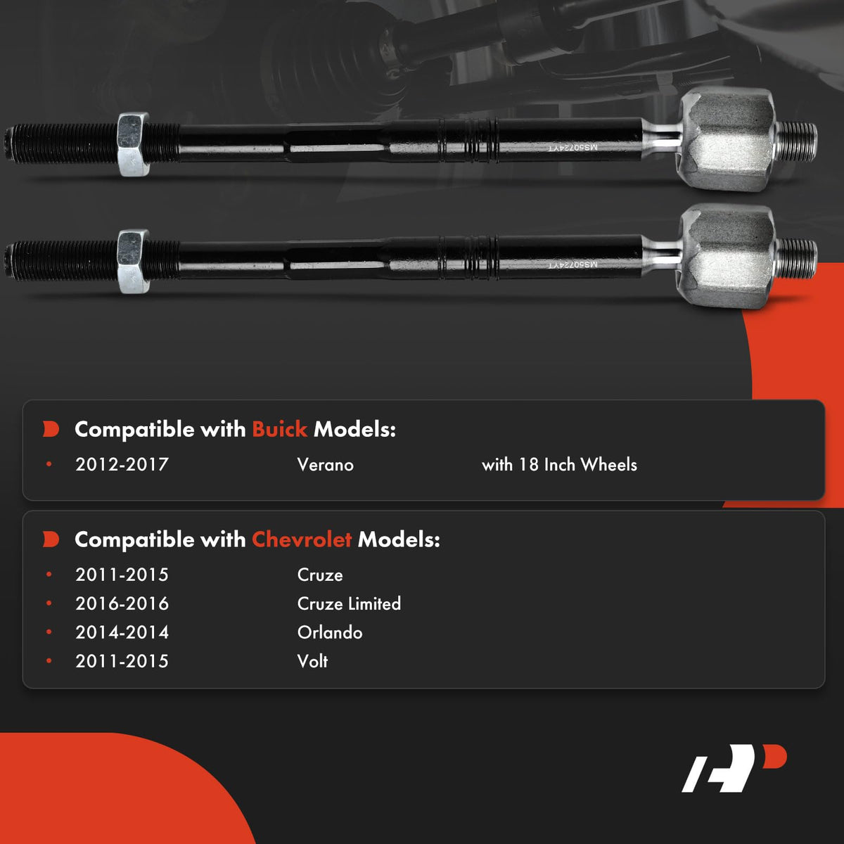 A-Premium Front Inner Tie Rod End, Compatible with Chevrolet & Buick