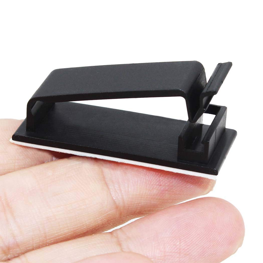50Pcs Self Adhesive Cable Management Clips, Cable Organizers Wire Clips Cord Holder for TV PC Ethernet Cable under
