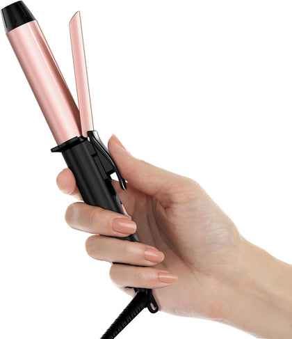 Mini Curling Iron 1 Inch, Dual Voltage 100-240V for Travel, Rosegold | Lightweight Small Curling Iron, Fast Heat