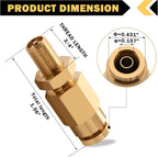 CheeMuii 2PCS 1/4" Brass DOT Inflation Schrader Valve DOT Push Lock Fitting