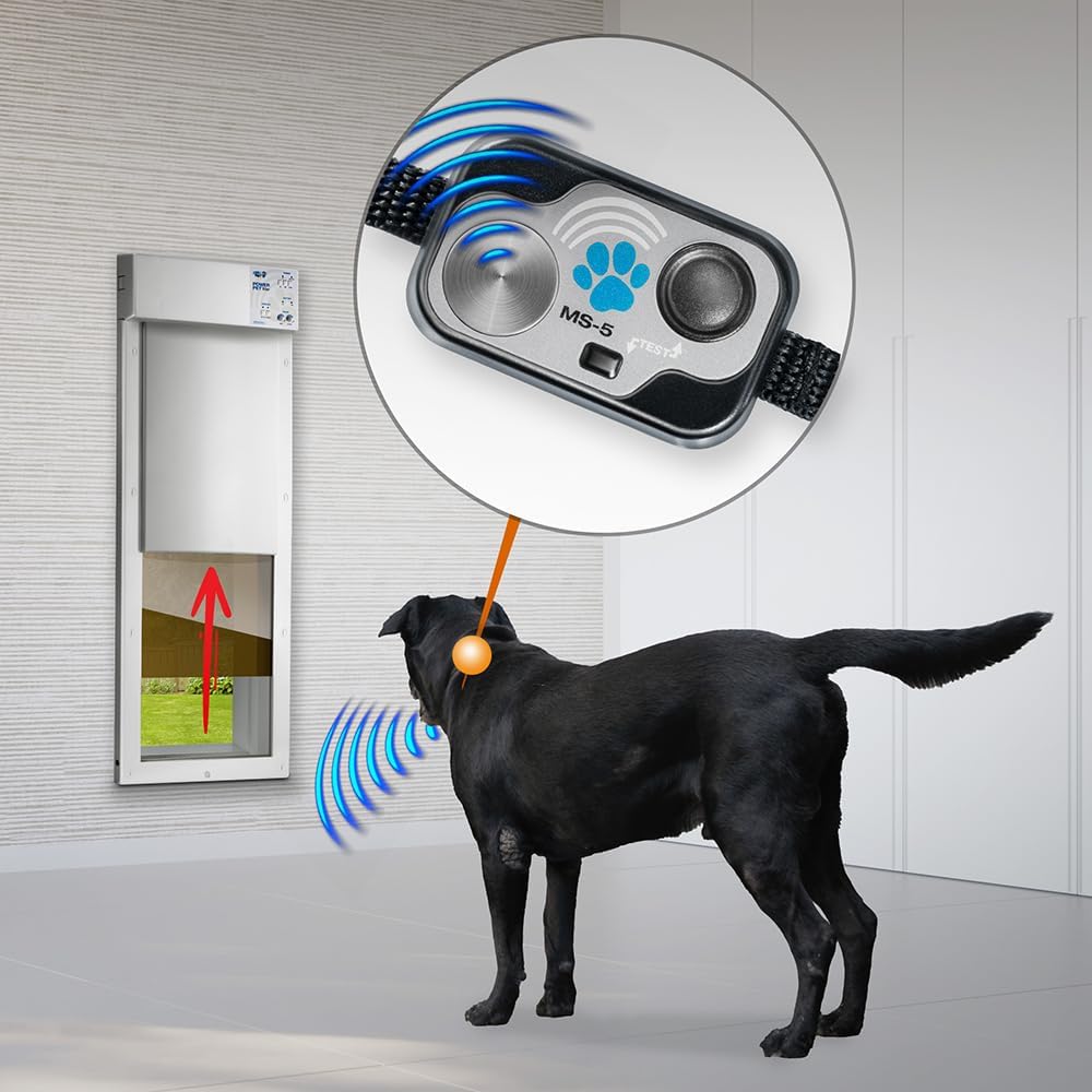 Genuine MS-5 Automatic Pet Door Collar 2-Pack, Tested & Certified by High Tech Pet with 6 Free Premium Batteries.