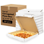 Pizza Boxes 16" x 16" [50 Pack] White Corrugated Boxes | Ventilated, Grease-Resistant, Durable for Pizza or Mailing Use