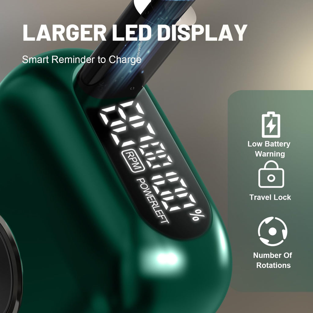 Electric Foil Shavers for Men: 4 Floating Blades & LED Display - Emerald Green