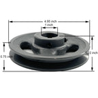Saelno AK51-1 V Belt Pulley 1 inch Bore 4.95" OD,Mechanical Pulleys Cast Iron for A AX 3L 4L V-Belts,AK511 Pulley