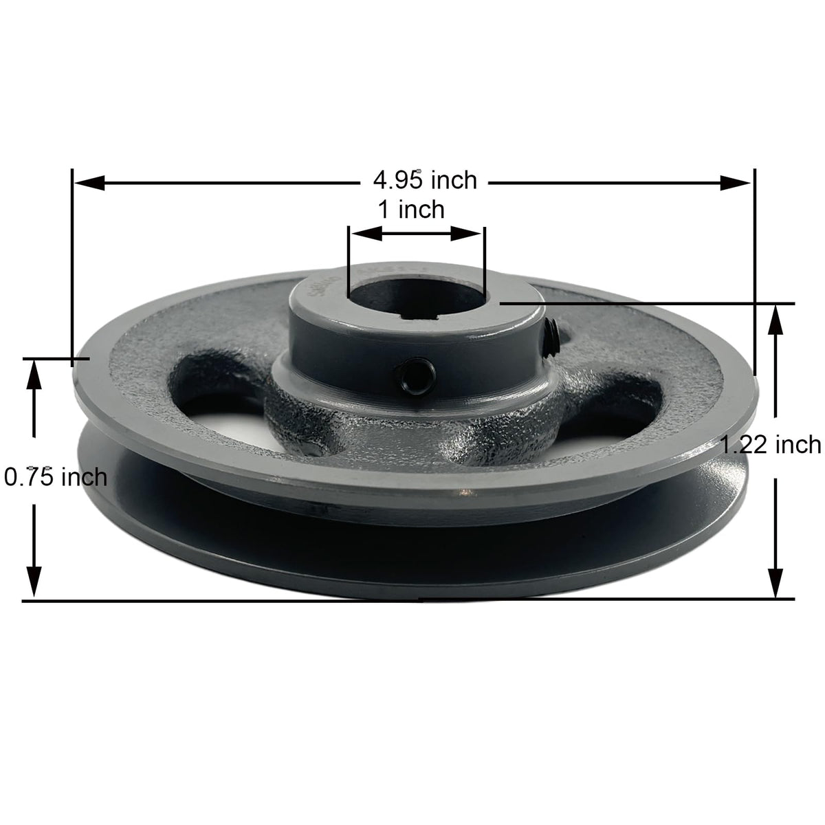 Saelno AK51-1 V Belt Pulley 1 inch Bore 4.95" OD,Mechanical Pulleys Cast Iron for A AX 3L 4L V-Belts,AK511 Pulley