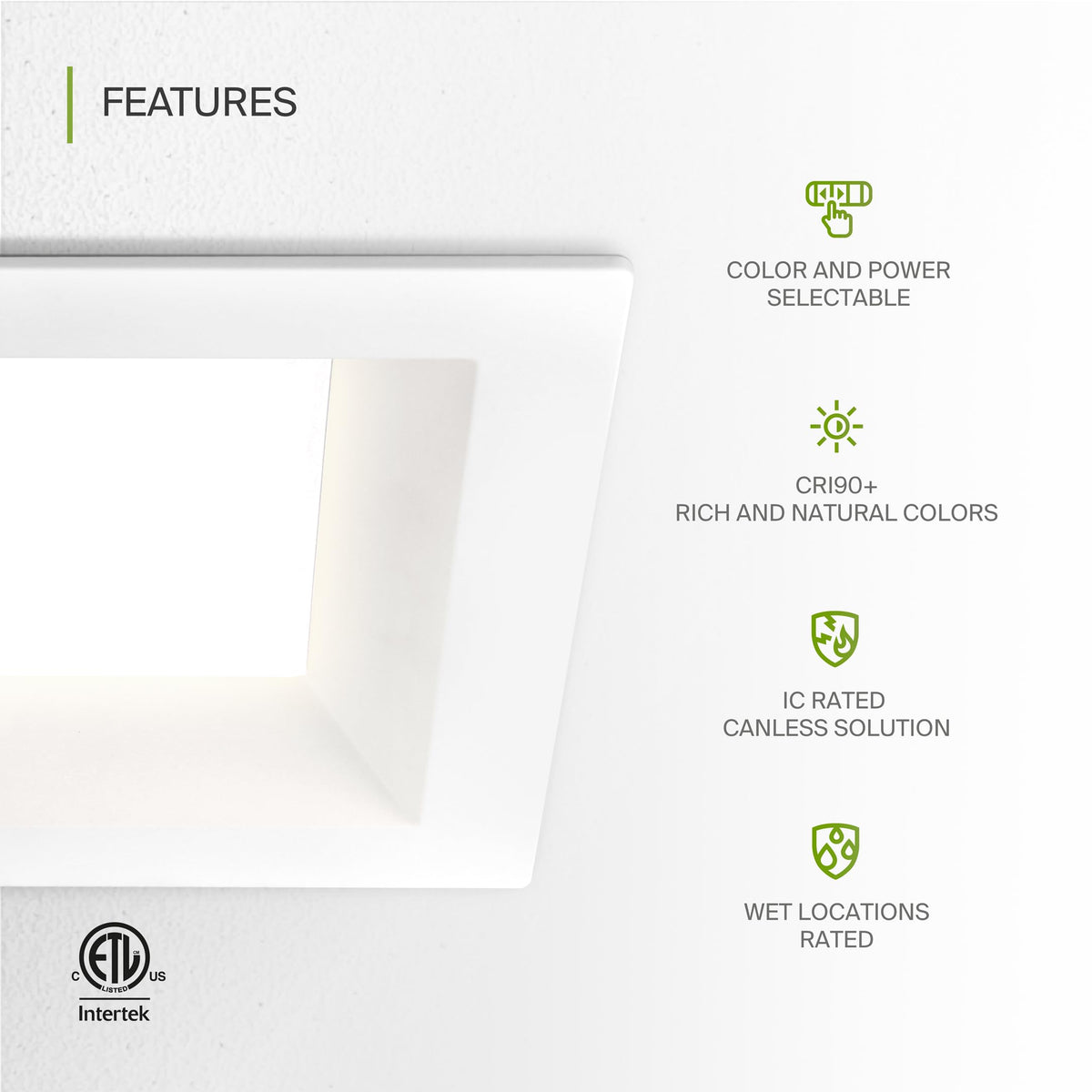 4 Pack 8 Inch 35W Square Commercial Canless LED Downlight