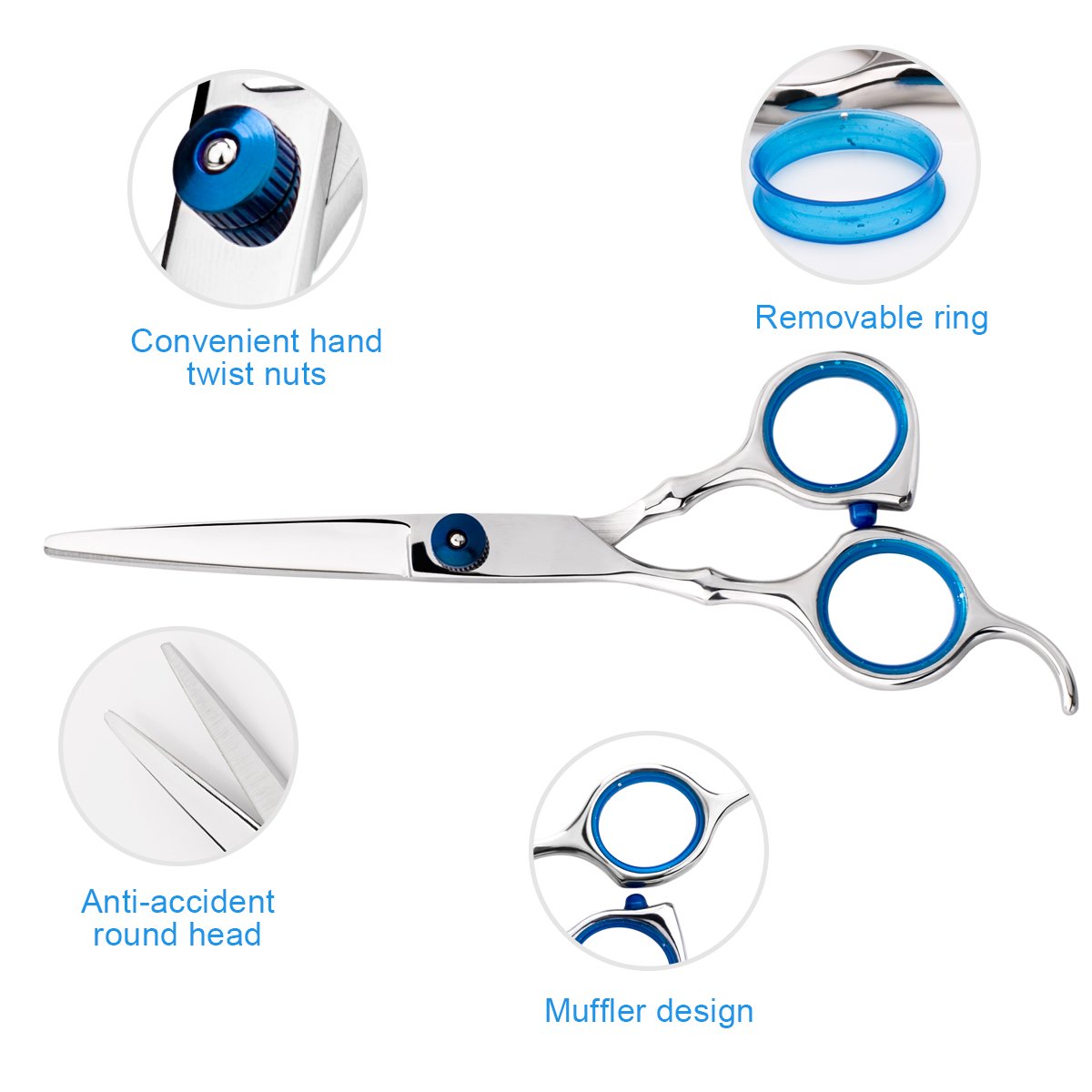 Professional Home Hair Cutting Kit Home Haircutting Scissors Barber Salon Home Thinning Shears Kit with Comb and Case