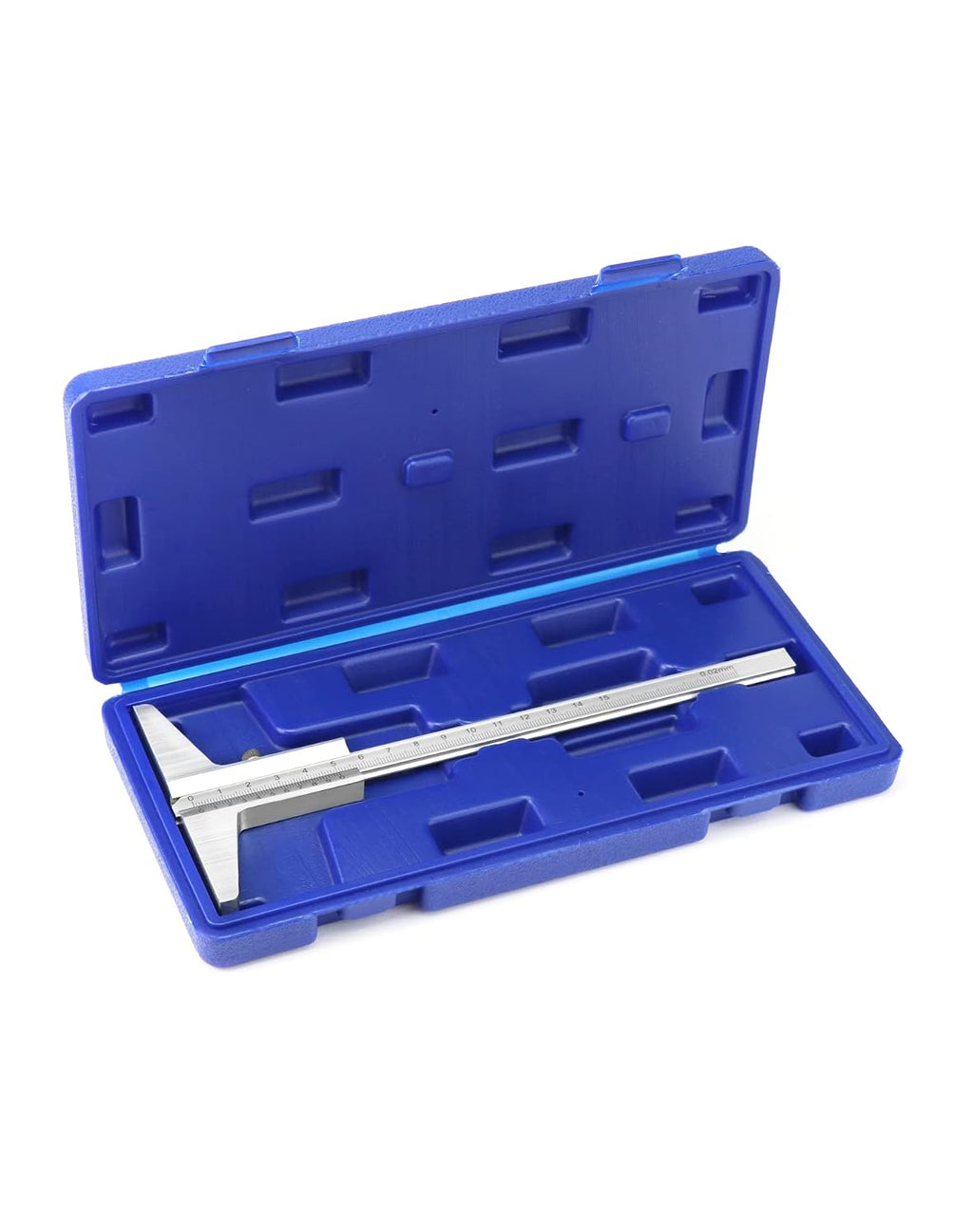 QWORK Depth Vernier Caliper, 0-150mm Aluminum Micrometer Gauge Measuring Tool, -0.02 Accuracy, 1 Pack