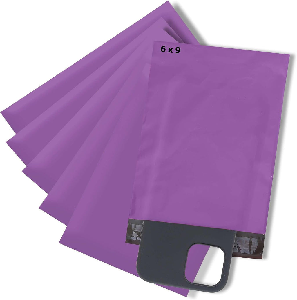 Small Poly Mailers 6x9, Solid Purple Shipping Bags - Tear And Puncture Free Poly Bags - Water Resistant Mailing Bags