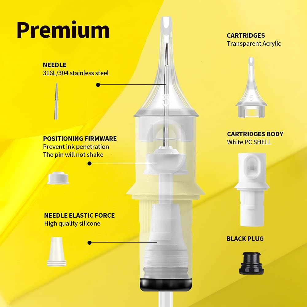 Tattoo Cartridges Needles 50Pcs Mixed #12 Standard Round Shader 3RS 5RS 7RS 9RS 11RS EN05S-50KIT-S