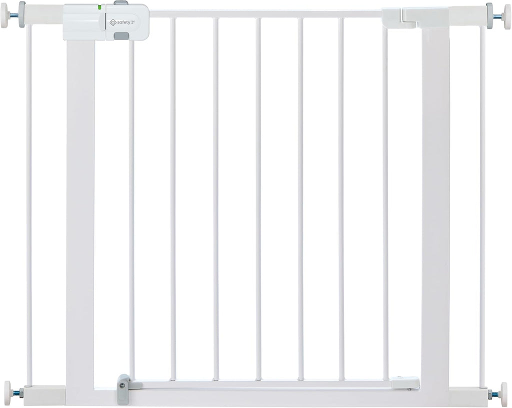 Easy Install Walk Thru Baby Gate for Doorway With Door, Dog Gates, Fits 29"-38", Easy Install 28" Tall, White