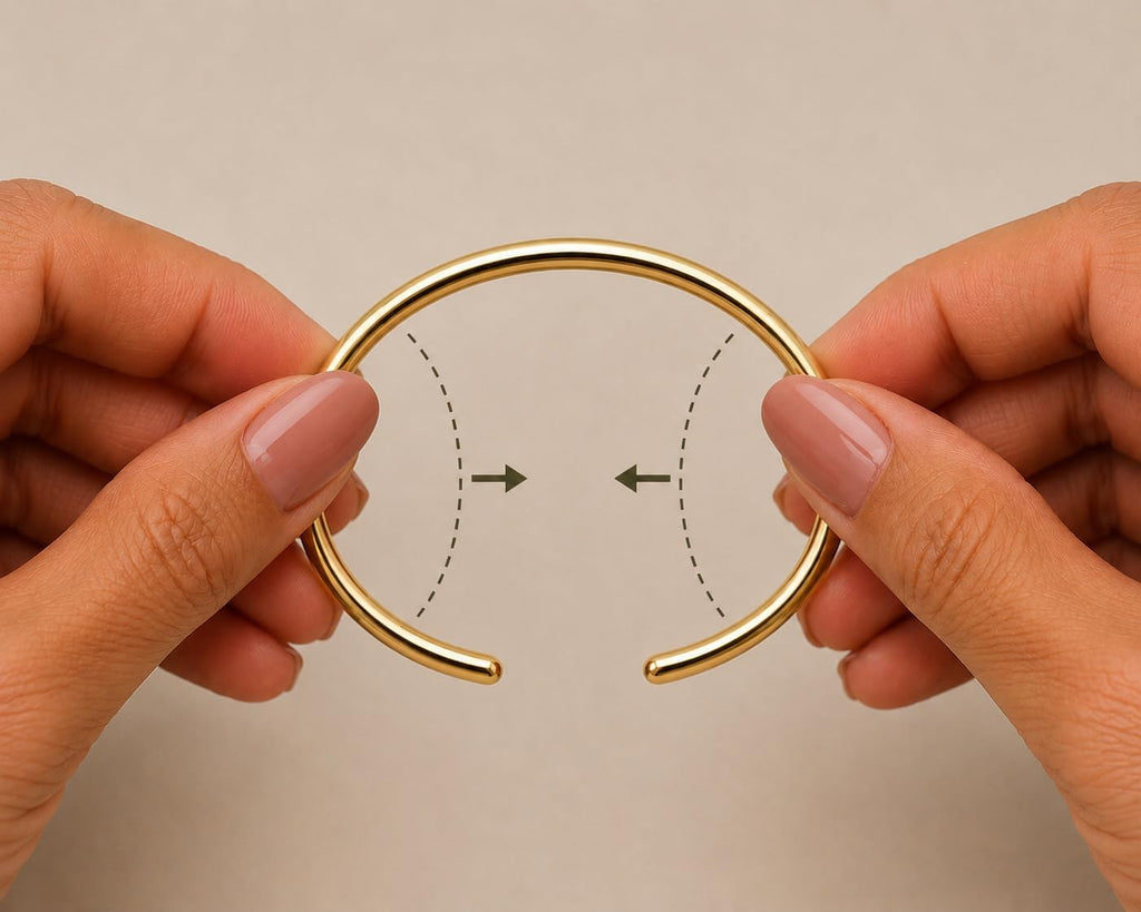 Gold Bangle Bracelet for Women, 14k Gold Plated Open Bangle, Stackable Stainless Steel Cuff Bracelets, Chunky Fashion