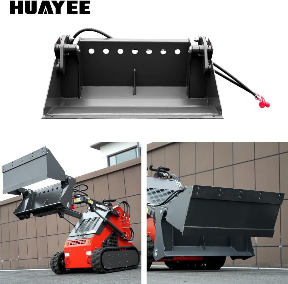 Mini Skid Steer 4-in-1 Combo Bucket Attachment, 588mm Width