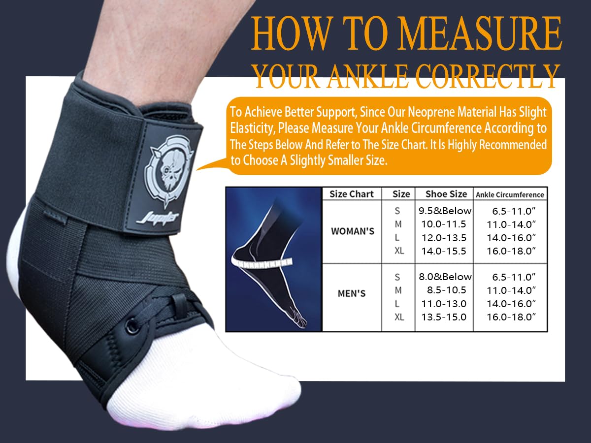 Ankle Brace for Sprained Ankles for Women & Men, Made of Neoprene with Dual Springs, for Injury Recover, Running