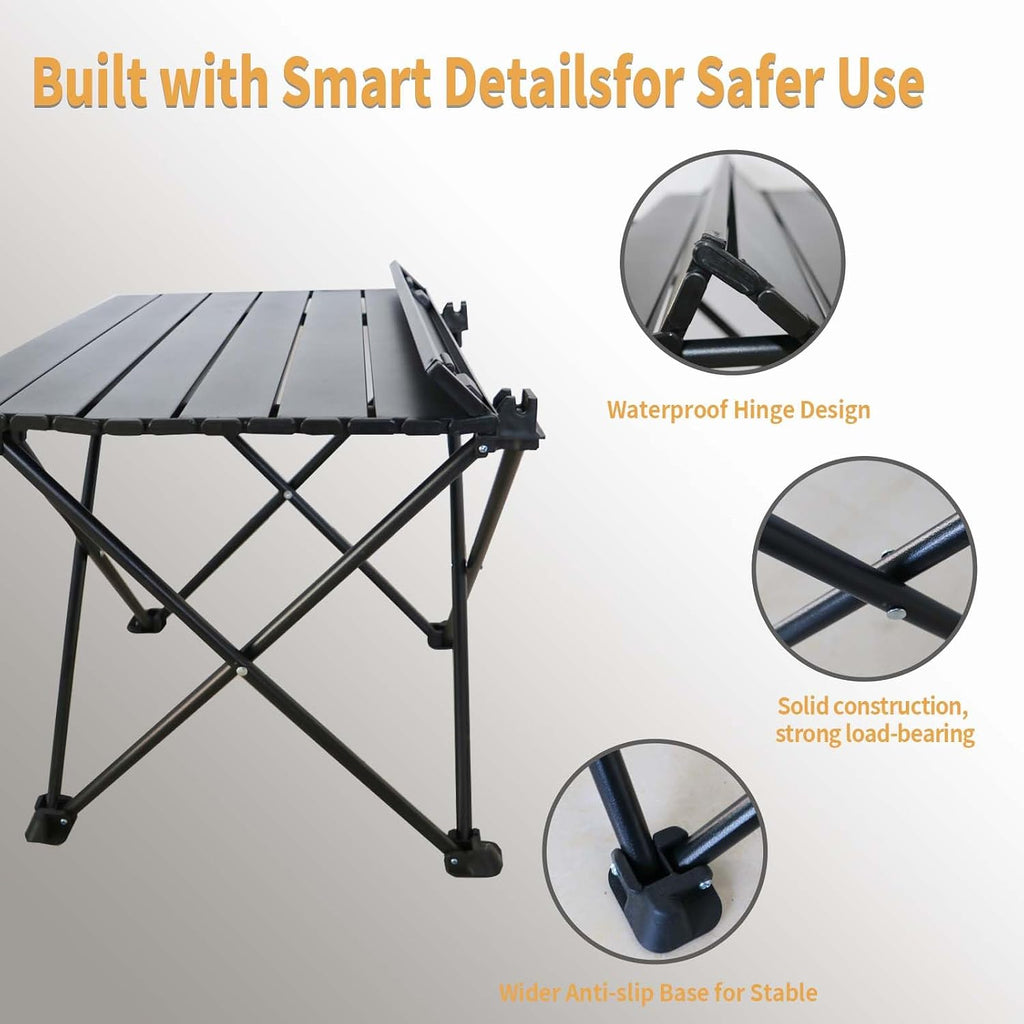 Portable Camping Chair Table Set,2 Pcs Folding Picnic Table Chair with Carry Bag,600D Oxford Fabric,Compact Camping