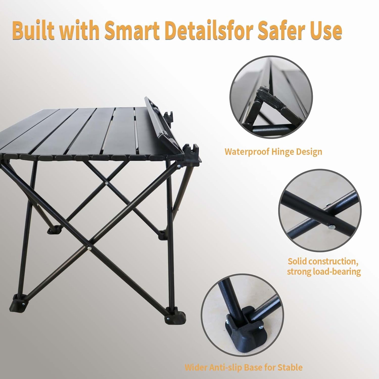 Portable Camping Chair Table Set,2 Pcs Folding Picnic Table Chair with Carry Bag,600D Oxford Fabric,Compact Camping