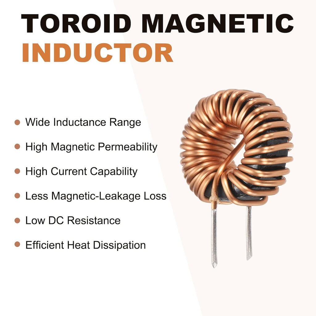 MECCANIXITY 12pcs Toroid Core Inductor 100uH 9A Magnetic Coil 0.79"OD