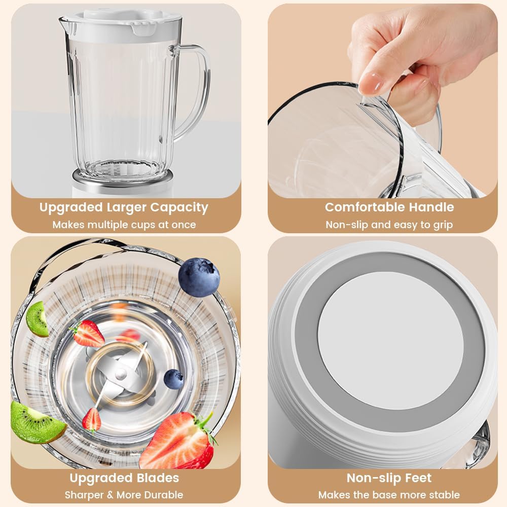 25oz Smoothie Blender, 300W Personal Blender, White | 1 Portable Cup, Single Serve