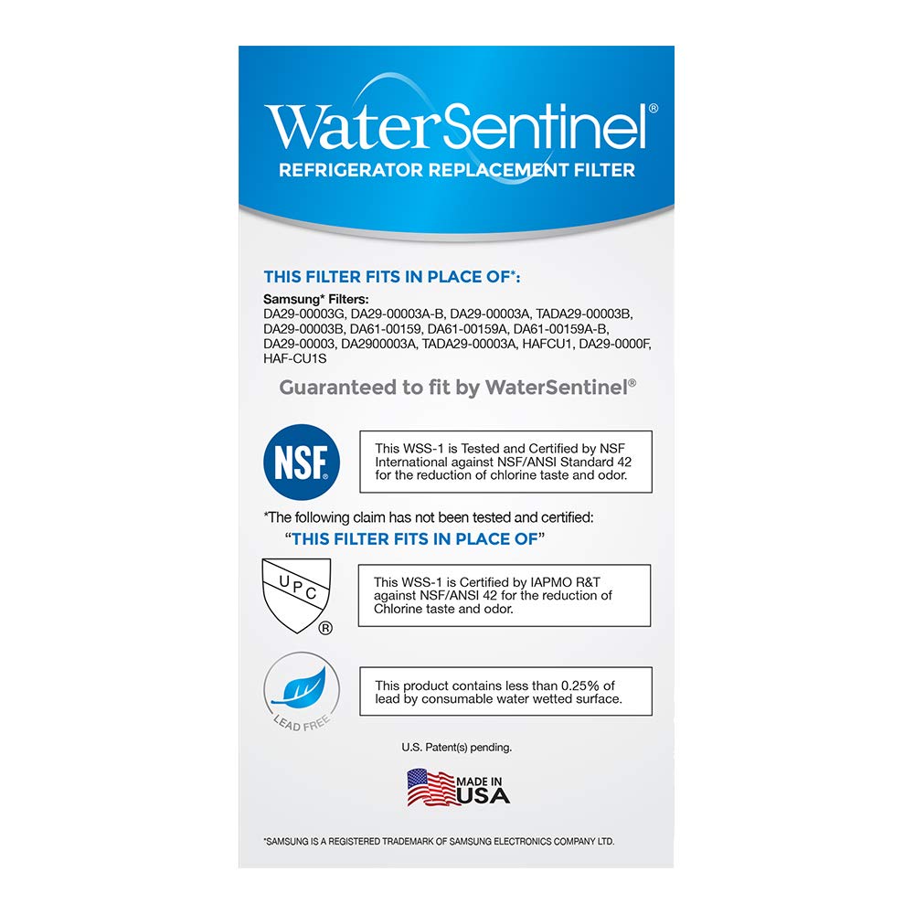 WaterSentinel WSS-1 Refrigerator Replacement Filter: Fits Samsung HAF-CU1 Filters (2-Pack)