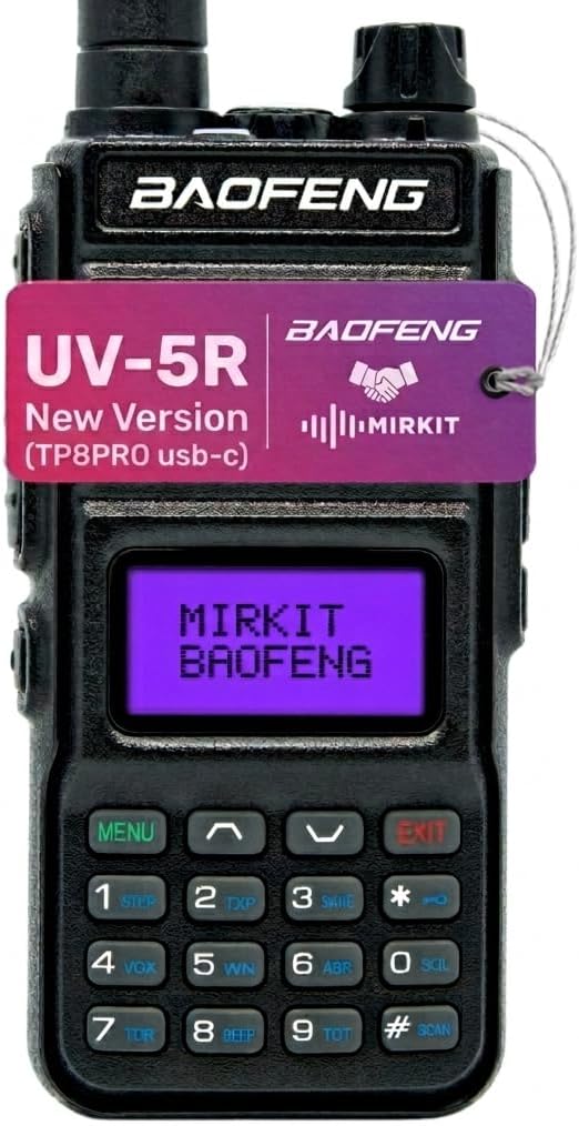 UV-5R (New Version TP8Pro) Two-Way Radio, Handheld Amateur Ham Transceiver, USB-C Rechargeable, 1800mAh Battery, Dual