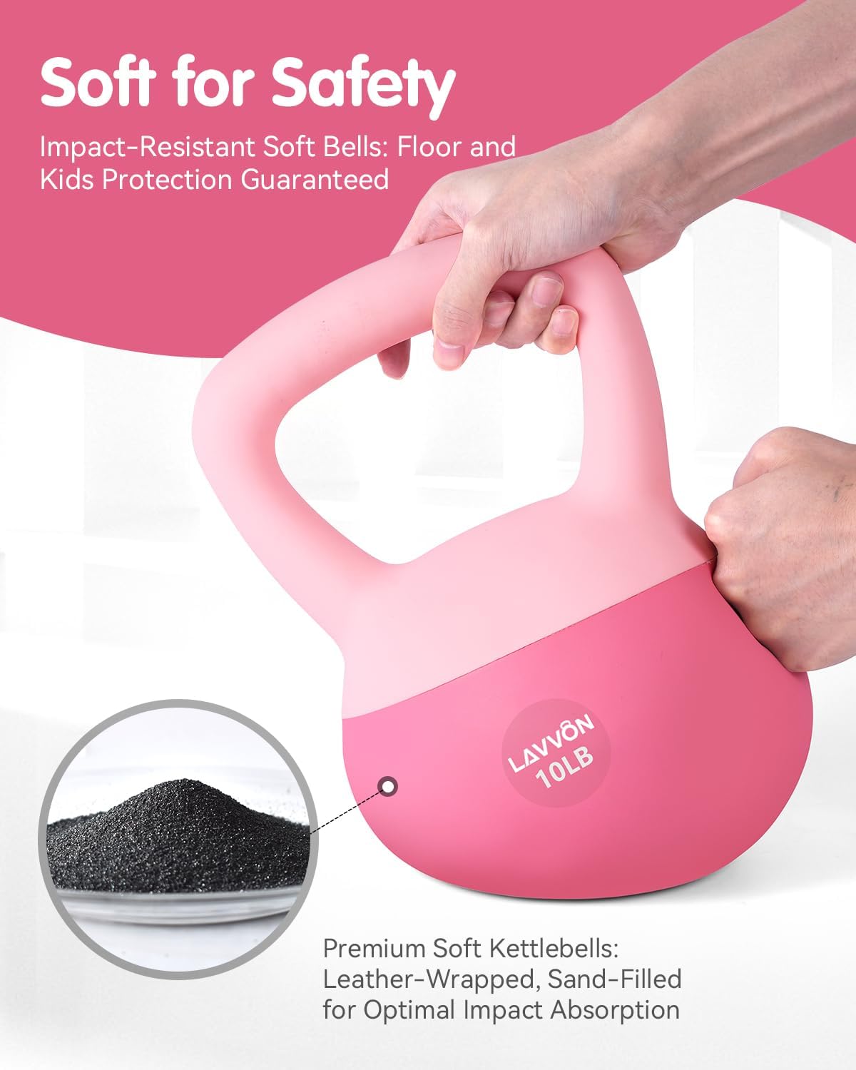 Soft Kettlebell - Cushioned Impact-Resistant Base and Anti-Slip | Kettle bell Anti-Slip Grip Weight for Home