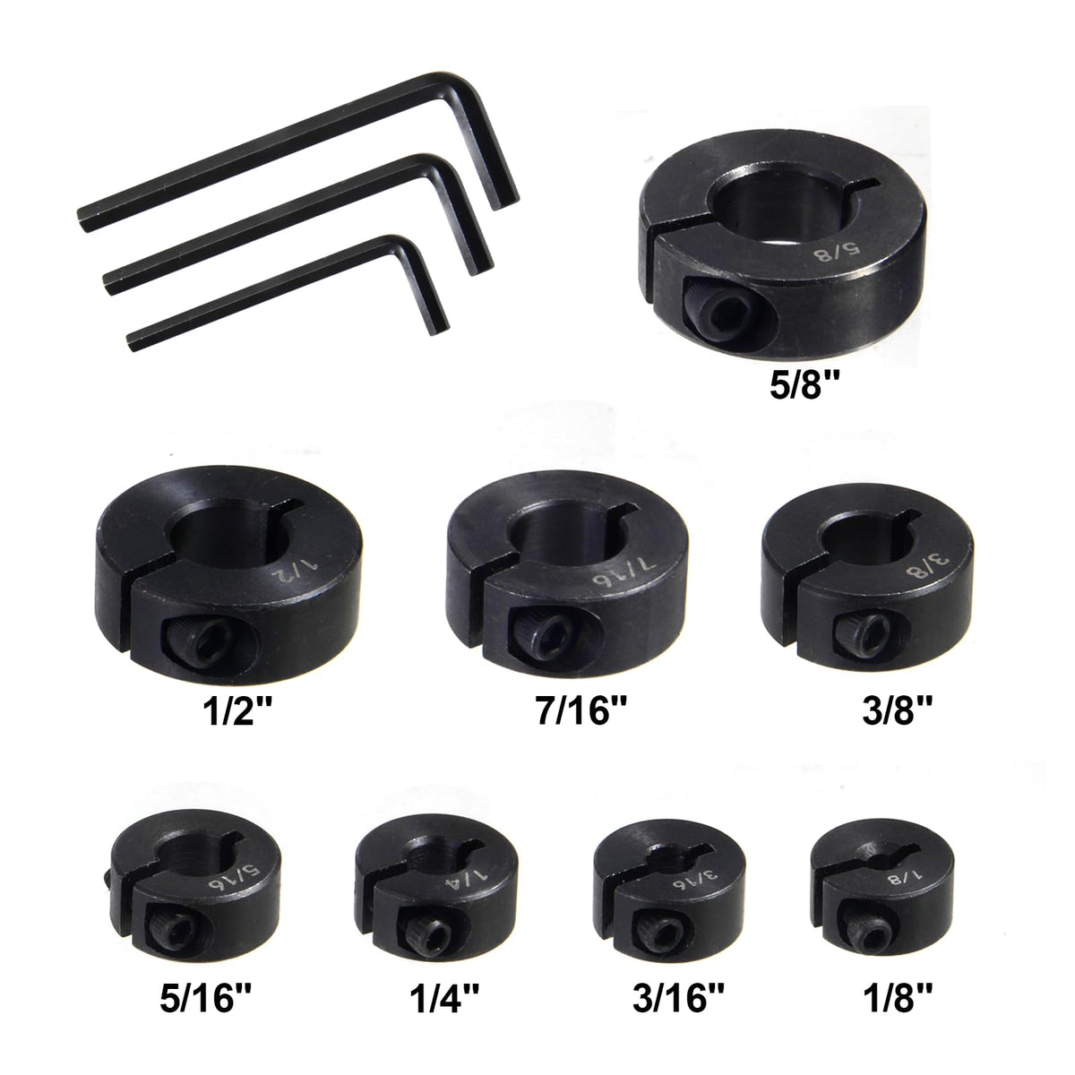 Nalegtocw Drill Bit Stop Collar Set,Split Ring Drill Bit Depth Stop