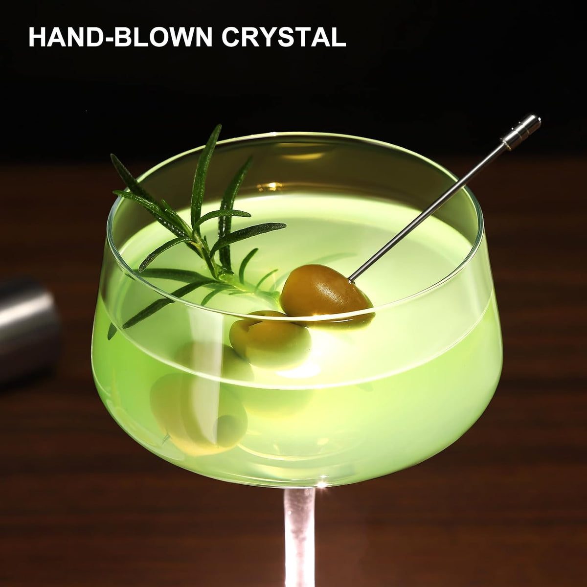 Martini Glasses Set of 6, 8 oz Premium Crystal Coupe Glasses