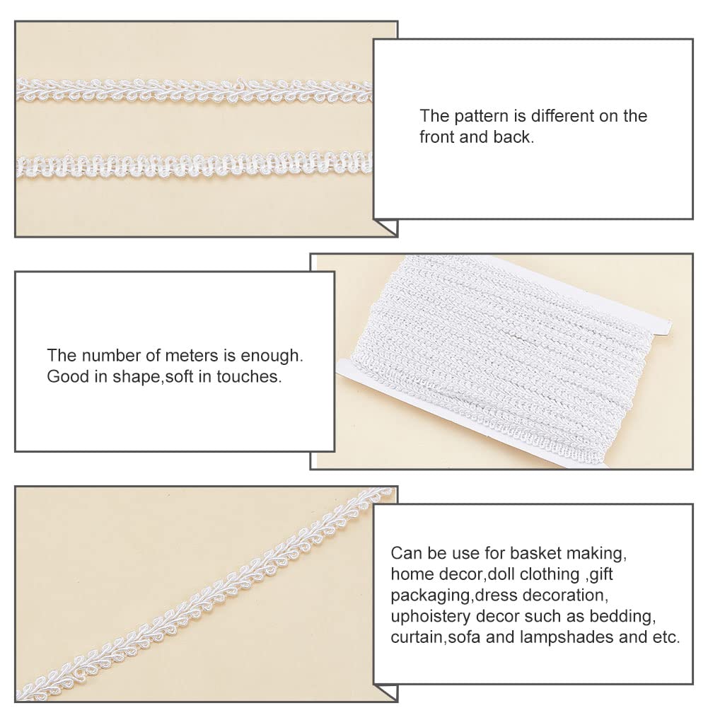 27 Yards White Braid Trim, 1/4 inch Lace Ribbon Polyester