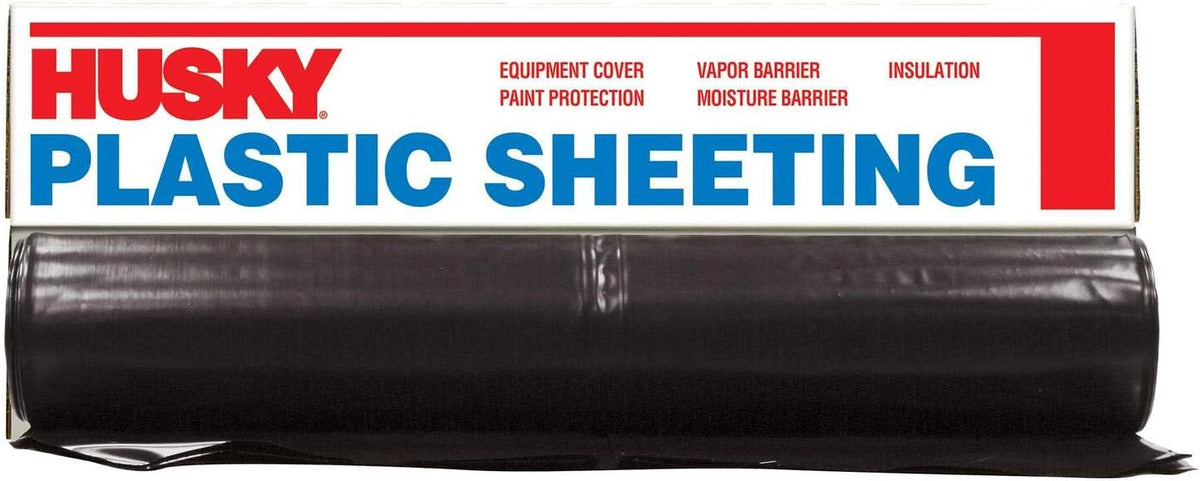 610B Husky Plastic Sheeting, 10ft x 100ft, Black