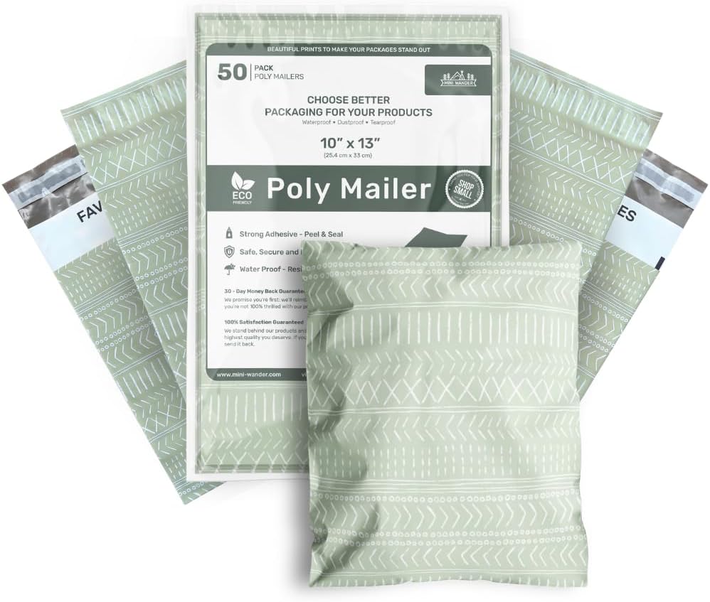 Poly Mailers 10x13 Inch 50 Pack Medium Shipping Bags Strong Thick Mailing Envelopes | Self Sealing Adhesive |
