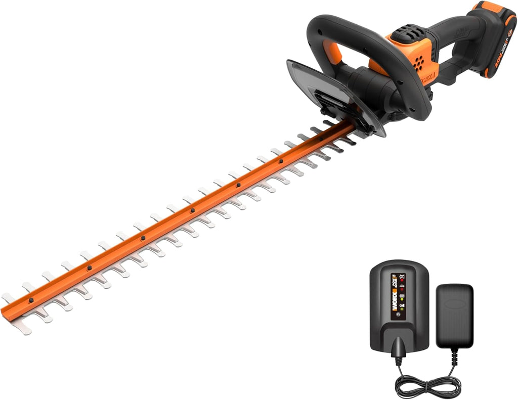 22" Cordless Hedge Trimmer, Electric Hedge Trimmer with Dual-Action Blades, Lightweight Bush Trimmer with 5.5 LBS