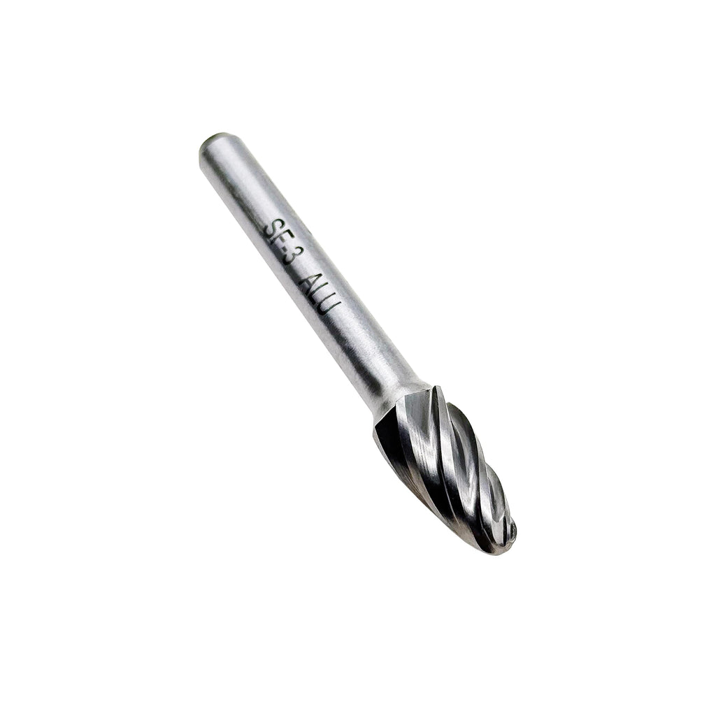 LU&MN SF-3 Aluminum Cutting Burr, 1/4" Shank, 3/8" Head, 1 Pc