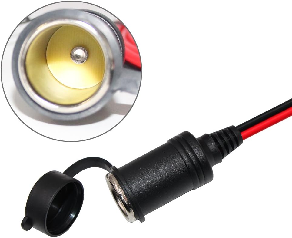 13FT 12V Female Cigarette Lighter Socket Battery Eyelet Ring Terminal 12volt Extension Cord Outlet Adapter Plug Power